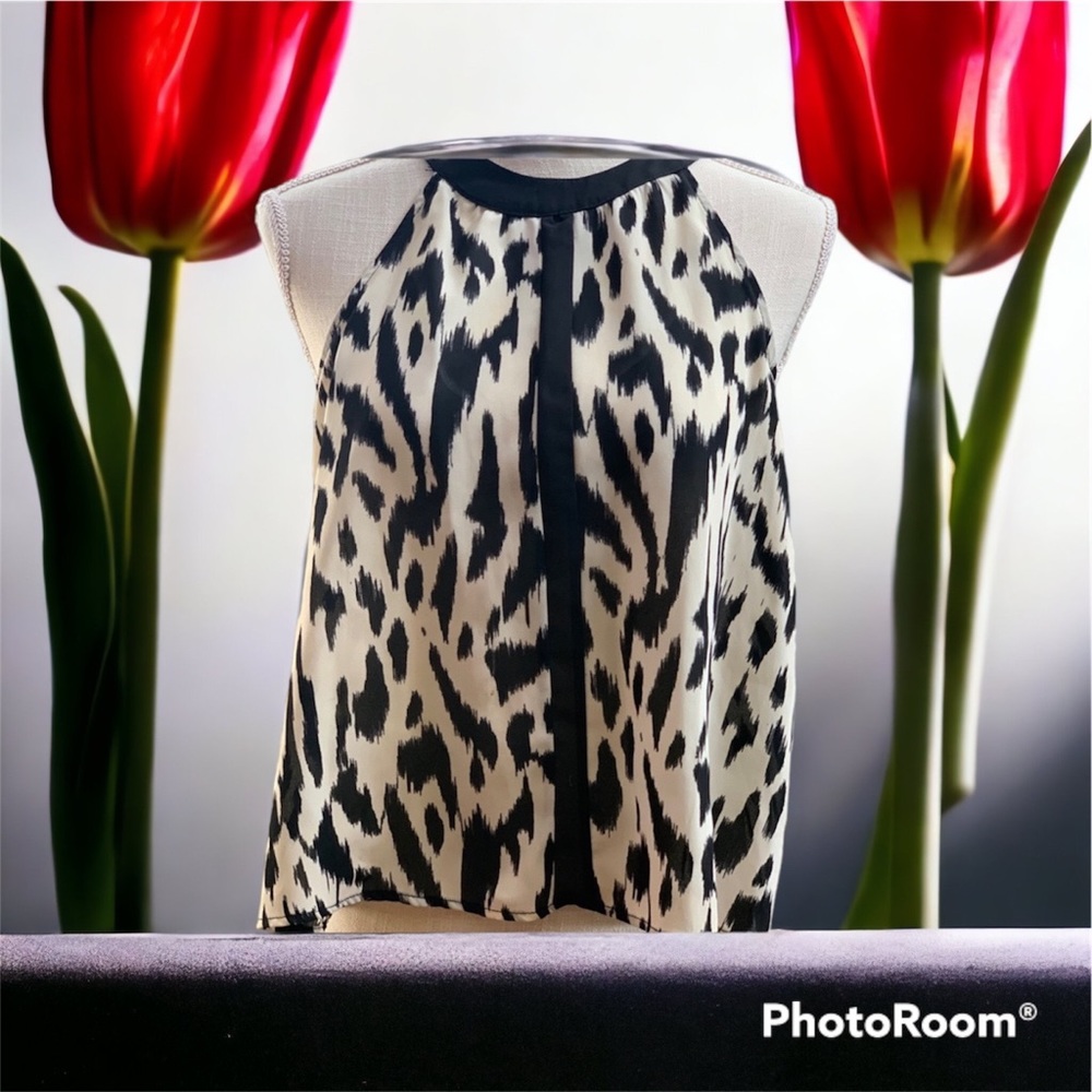 Zebra print lightweight open back women’s top sexy animal print